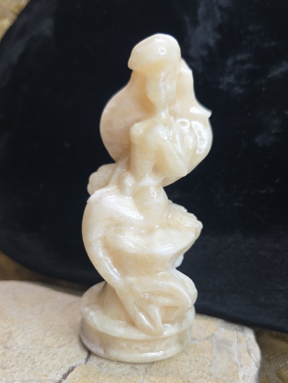 Cream Calcite Stone Mermaid Figurine Home Decor